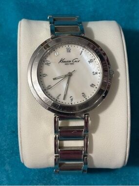 Ladies’ Kenneth Cole Stainless Steel White Shell Dial Wrist Watch